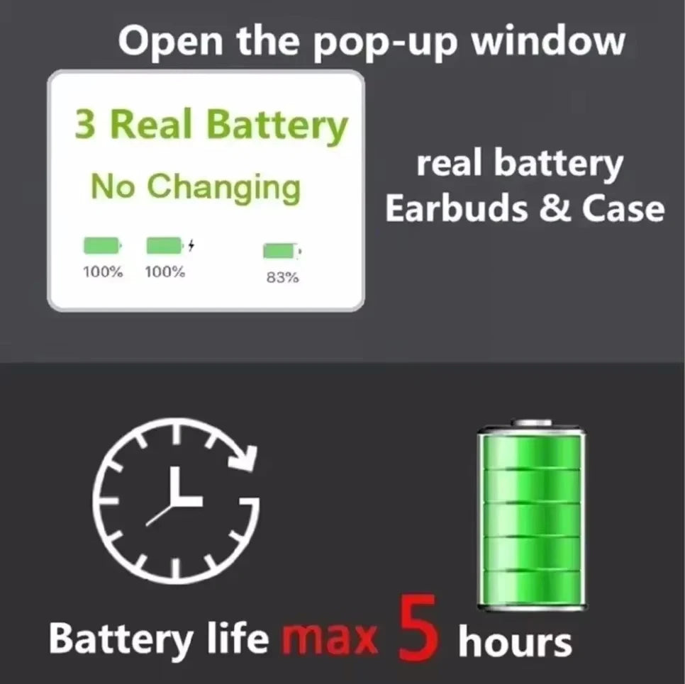 2025 NEW IOS18 ANC Pro 2 Wireless Bluetooth Earbuds Active Noise Cancellation Gaming Handfree Headset Earphone USB-C Type Cable