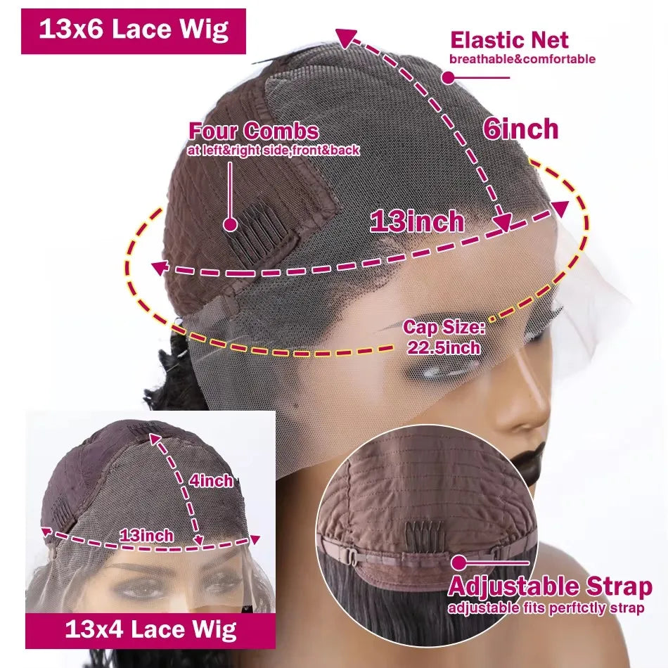 13X6 HD 200% 30 32 Inch Ombre Highlight 1B/30 Black Brown Body Wave Lace Front Human Hair Wigs Transparent 13x4 Lace Frontal Wig