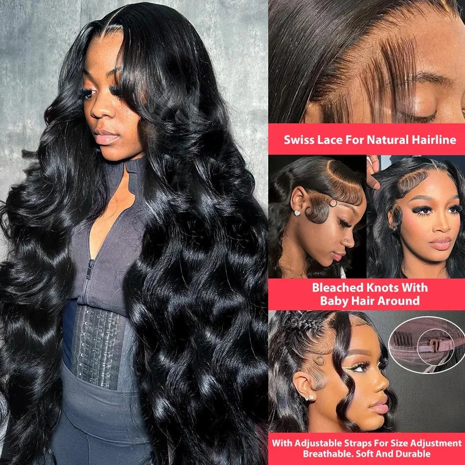 250 Density Body Wave Human Hair Wig 360 13x6 Hd Transparent Lace Front Wig 13x4 Hd Pre Plucked Lace Frontal Hair Wigs For Women