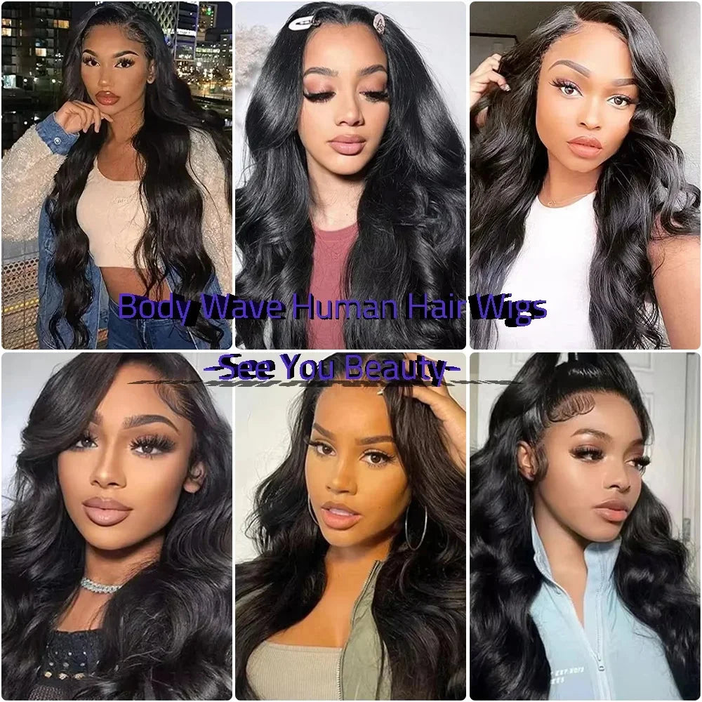 250 Density Body Wave Human Hair Wig 360 13x6 Hd Transparent Lace Front Wig 13x4 Hd Pre Plucked Lace Frontal Hair Wigs For Women