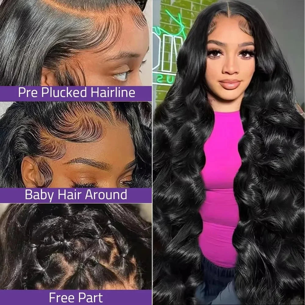 250 Density Body Wave Human Hair Wig 360 13x6 Hd Transparent Lace Front Wig 13x4 Hd Pre Plucked Lace Frontal Hair Wigs For Women