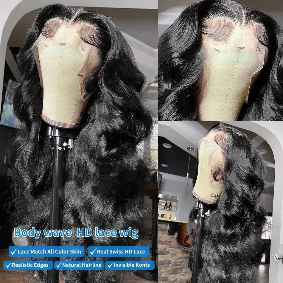 250 Density Body Wave Human Hair Wig 360 13x6 Hd Transparent Lace Front Wig 13x4 Hd Pre Plucked Lace Frontal Hair Wigs For Women